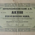 MITTELFRAENKISCHE BANK A.-G von1923  Nr.29997