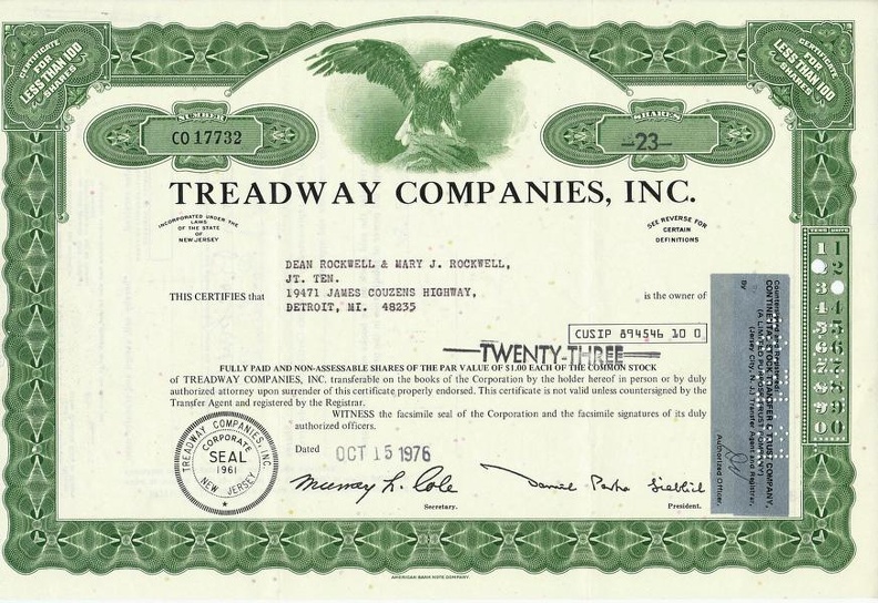 TREADWAY COMPANIES, INC. von 1976 Nr. C0 17732.JPG
