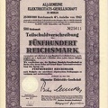 Teilschuldverschreibung AEG zu Berlin 4x  1000 RM von 1942  Nr. 25611